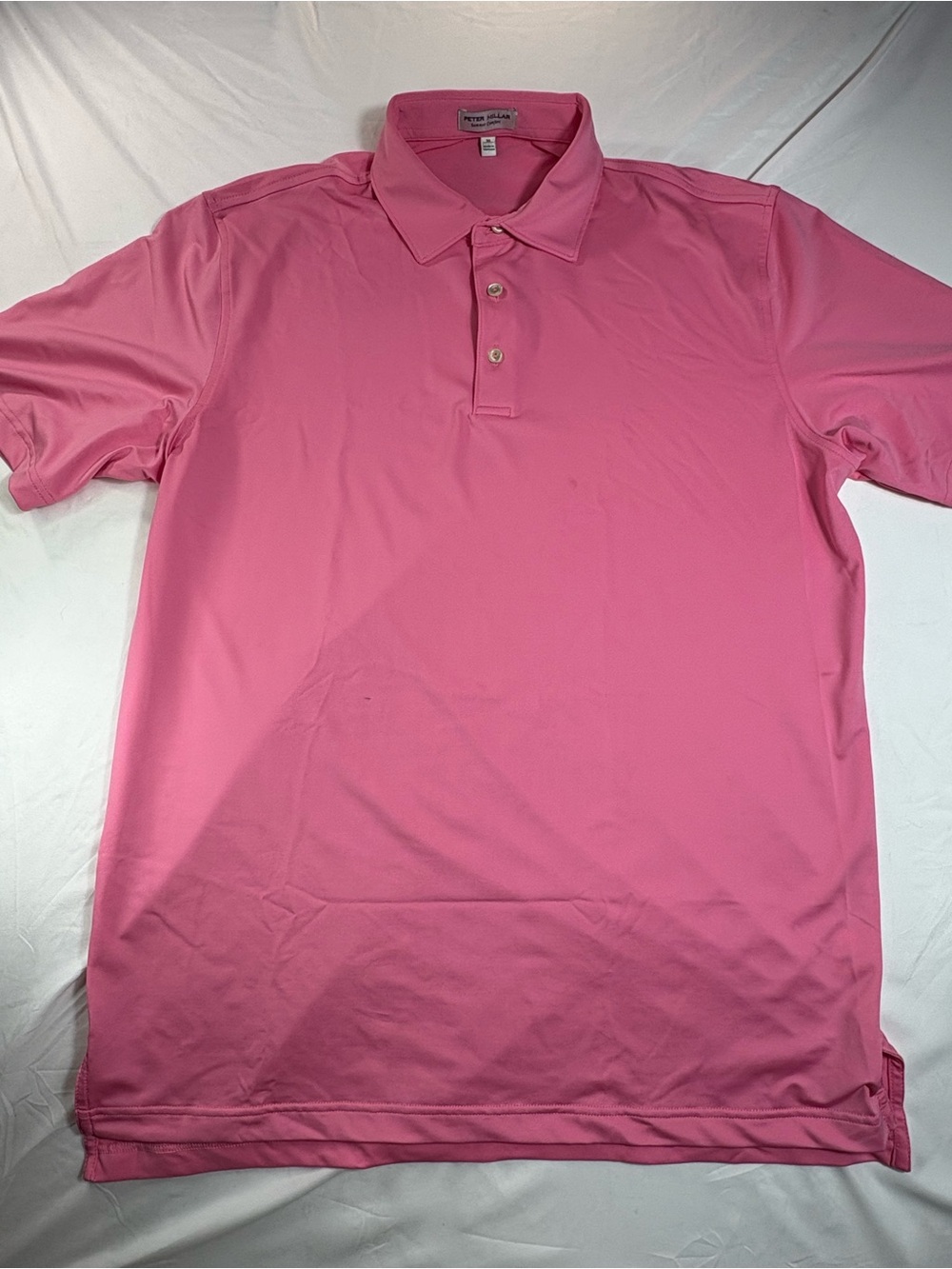 Peter Millar Summer Comfort Pink Stretch shirt size M *stains